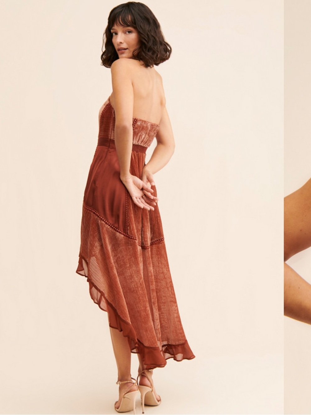 Anthropologie Velvet High Low Dress. Size 2/XS - Picture 5 of 11